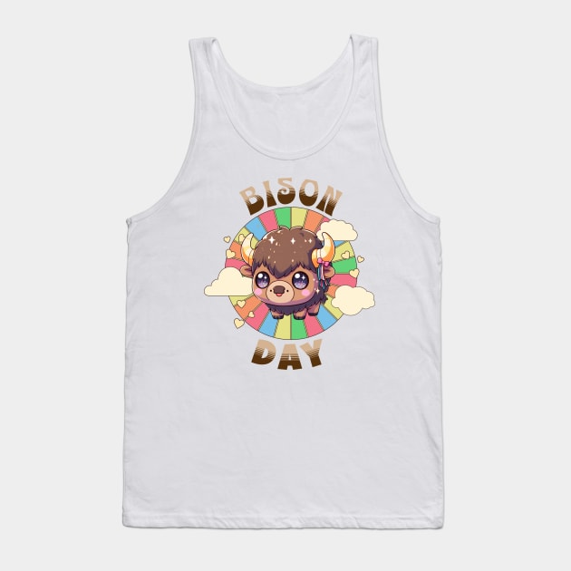 Kawaii Bison Day Tank Top by IkonLuminis